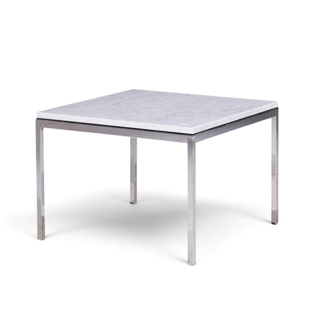Florence Knoll Mid Century Chrome and Marble Top Side Tables - Pair For Sale - Image 9 of 11