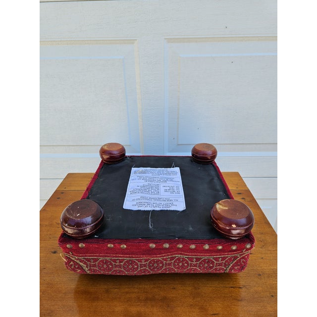Red Reproduction French Victorian Style Footstool For Sale - Image 13 of 14