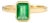 Egyptian Revival 18 Karat Gold Emerald Solitaire Ring Size 7 For Sale