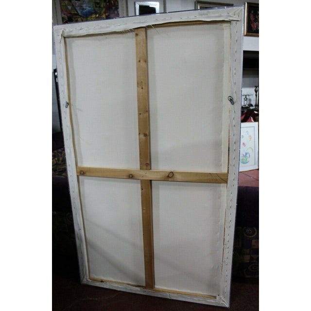 Textile 1970s "Crescent With Black" Abstract Expressionist Mixed-Media Painting by Tom Ballo, Framed For Sale - Image 7 of 9