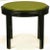 1940s Round Ebonized and Tooled Green Leather Top End Table For Sale - Image 5 of 6