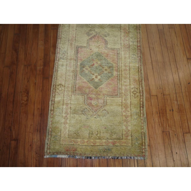 Neutral color turkish kars runner from the mid 20th century