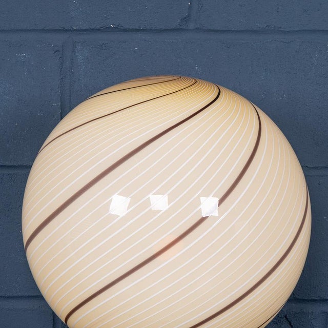 Ivory Vintage 20th Century Italian Hand Blown Glass Table Lamp, Murano, 1980 For Sale - Image 8 of 18