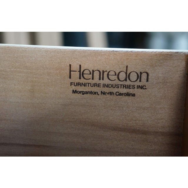 1980s Henredon Scene One Oak Campaign Curio Display Cabinet Library Bookcase 84" For Sale - Image 15 of 15