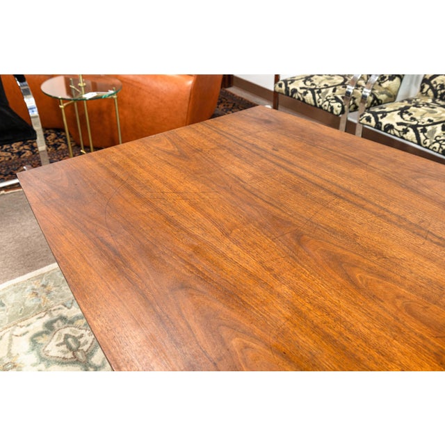 Early Vintage Knoll Walnut Wood Multi Use Conference Table Dining Table Desk For Sale In Detroit - Image 6 of 9
