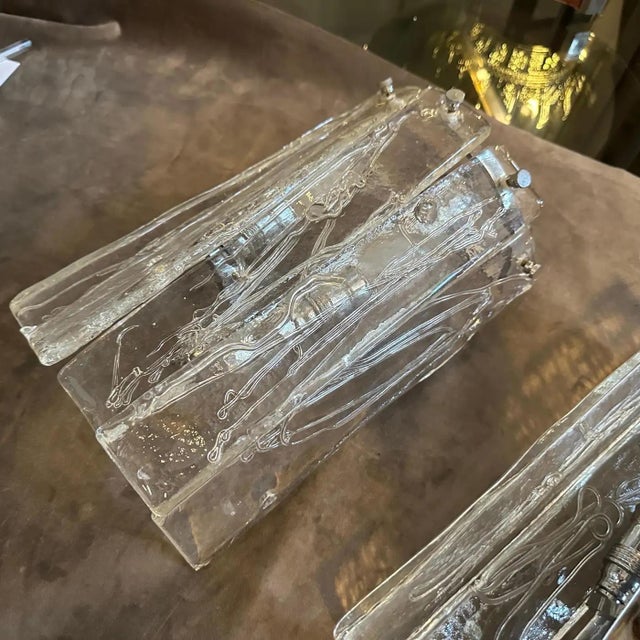 Two 1970s Space Age Murano Glass and Steel Wall Sconces by La Murrina For Sale - Image 11 of 17