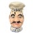 1960s McCoy Pottery Figural Chef “Cookies” Cookie Jar With Hat Lid For Sale