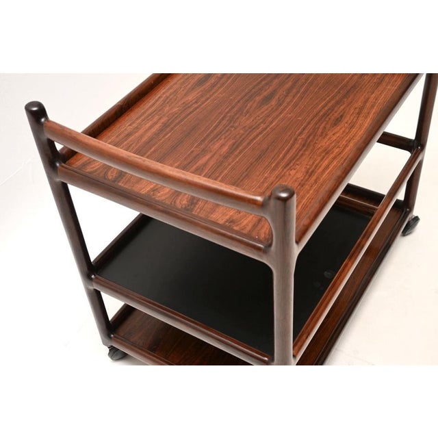 Black Vintage Danish Drinks Trolley by Henning Korch for Silkeborg, 1960s For Sale - Image 8 of 11