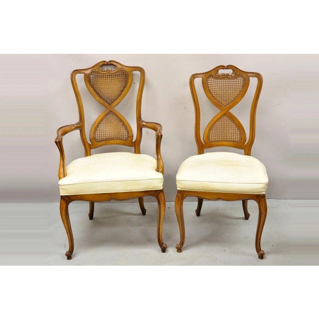 Hollywood Regency Mid 18th Century French Provincial Hollywood Regency Pretzel Cane Back Dining Chair - Set of 8 For Sale - Image 3 of 12