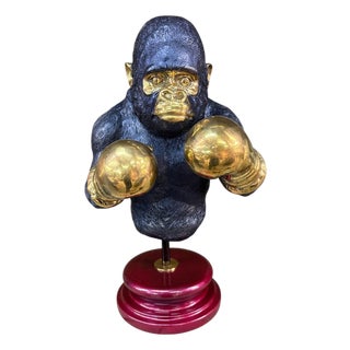 Bronze Gorilla Boxer Bust For Sale