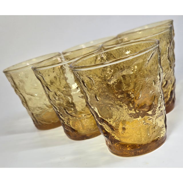 Mid-Century Modern Sunny Lemonade Ice Lowballs- Set of Six For Sale - Image 3 of 11