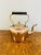 Large antique George III copper kettle having a shaped handle and spout, lift off lid with the original original ornate...