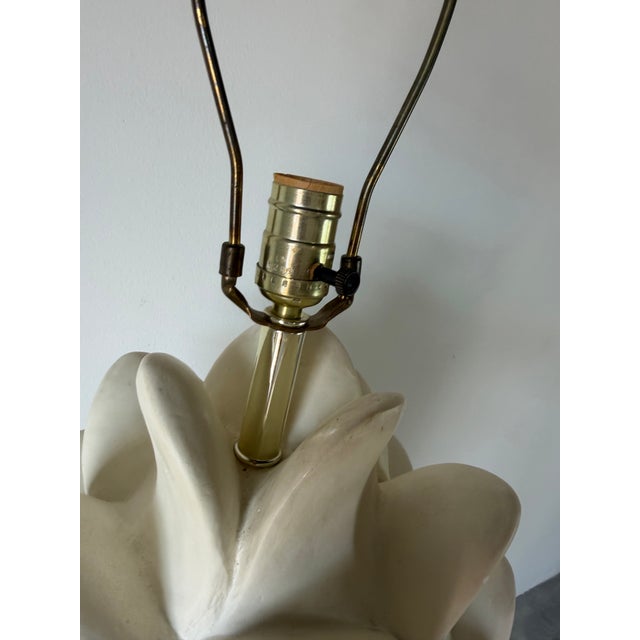 1980s 1980's Vintage Palm Beach-Style Sculptural Palm Leaf Plaster Floor Lamp For Sale - Image 5 of 13