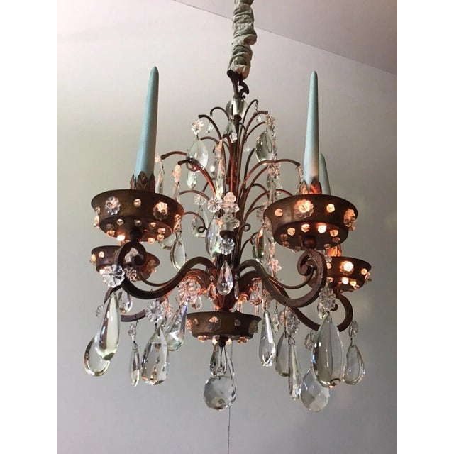 1920's French Antique Louis XV Style 18thc Rococo Maison Bagues Chandelier For Sale - Image 10 of 13