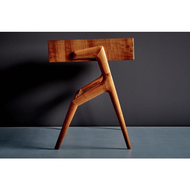 1940s Italian Cherry Wood Lady Writing Desk with Floating Top, 1940s For Sale - Image 5 of 12
