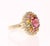Contemporary 4.53 Carat Tourmaline Sapphire Diamond Yellow Gold Cluster Ring, Size 7 For Sale - Image 3 of 5
