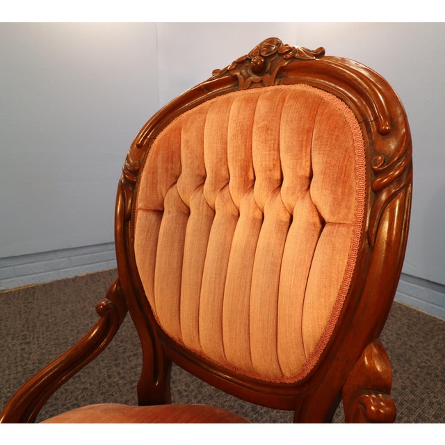 Early 20th Century French Rococo Revival "Gentleman and Lady's" Chairs For Sale - Image 9 of 15
