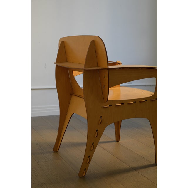 1990 Attributed to David Kawecki Puzzle Chair in Laser-Cut Birch/Plywood, Usa For Sale - Image 16 of 18