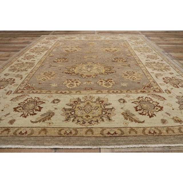 Textile Vintage Modern Oushak Area Rug, 08'07 X 11'02 For Sale - Image 7 of 10