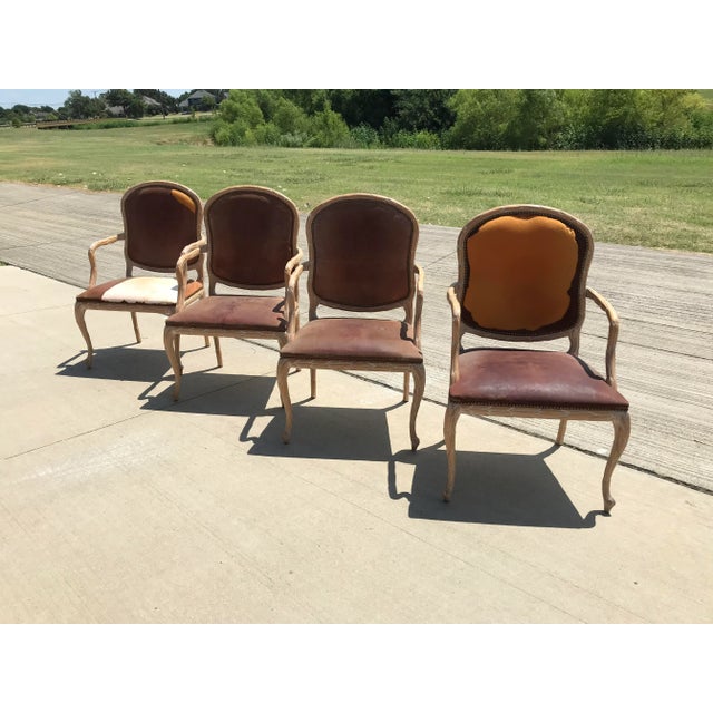Wood Vintage Mid Century Italian Hand Carved Wood Armchairs- a Pair For Sale - Image 7 of 8