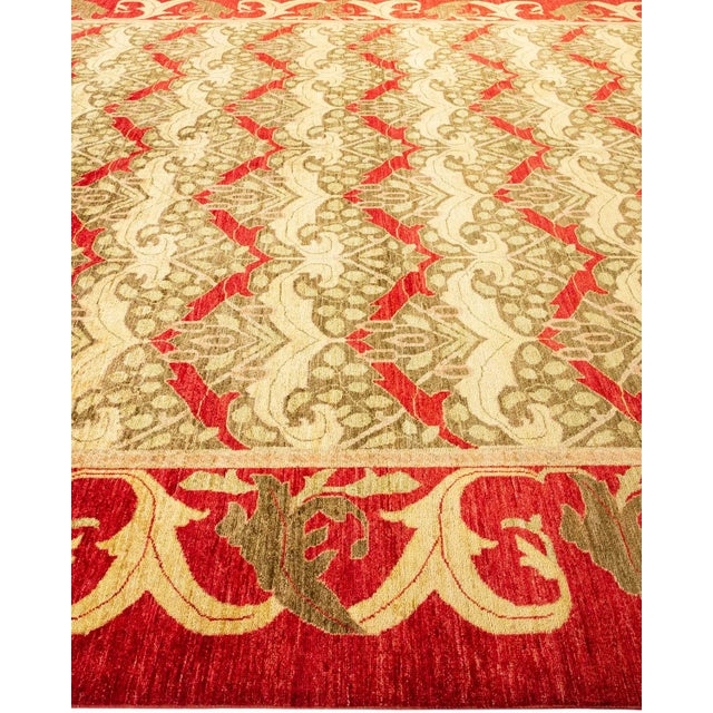 Solo Rugs Arts & Crafts Collection Hand-Knotted Area Rug - Red Collection 10' 2" x 13' 9" For Sale - Image 4 of 9