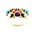 Victorian Late 19th Century Victorian 10k Yellow Gold Amethyst, Turquois and Diamond Ring, Size 5.75 For Sale - Image 3 of 4