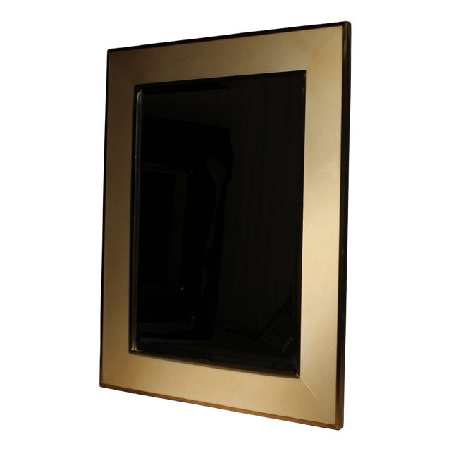 Lacquered Goatskin Parchment Wall Mirror by Aldo Tura, 1970s For Sale