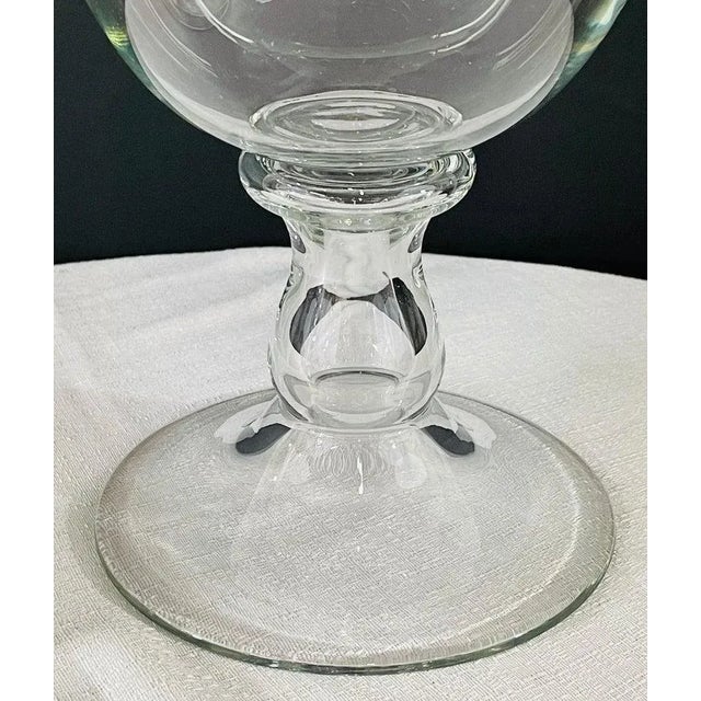 Glass Modern Clear Glass Candleholder or Vase, a Pair For Sale - Image 7 of 10