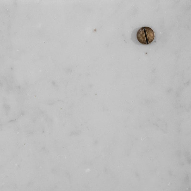 1910s French Industrial Metal Bedside Table With Marble Top For Sale - Image 12 of 18