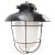 1950s Vintage Industrial Black Enamel & Frosted Glass Pendant Light For Sale - Image 5 of 5