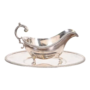 Tiffany & Co. Antique Silverplate Gravy Boat With Tray