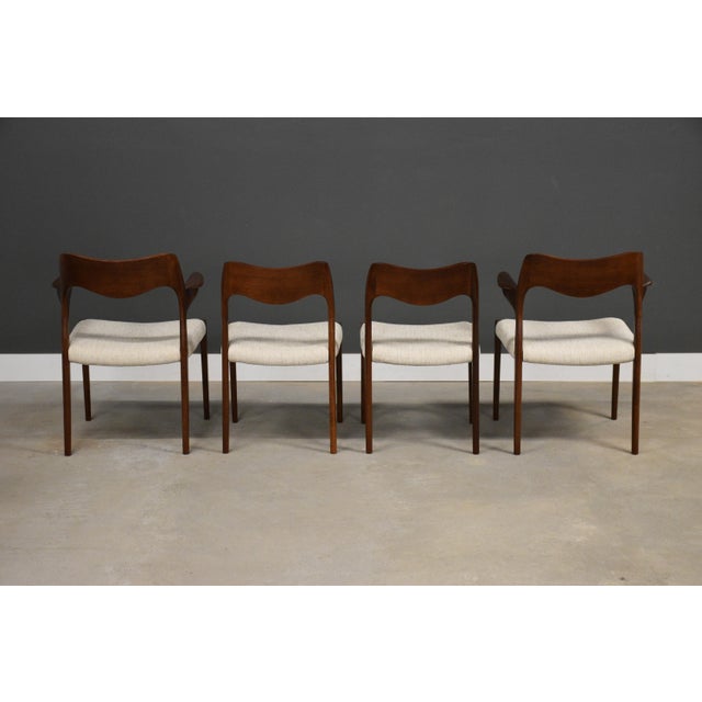 1950s 1950s Niels Moller Danish Teak Dining Chairs - Set of 4 For Sale - Image 5 of 11