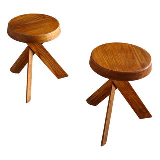 Elm S31 Stool by Pierre Chapo for Altelier Chapo, France, 1972 For Sale