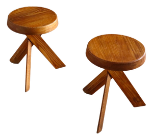 Elm S31 Stool by Pierre Chapo for Altelier Chapo, France, 1972