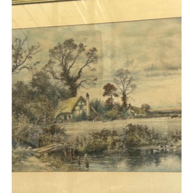 An atmospheric antique landscape print after British painter Benjamin Williams Leader (1831–1923), depicting his 1901...