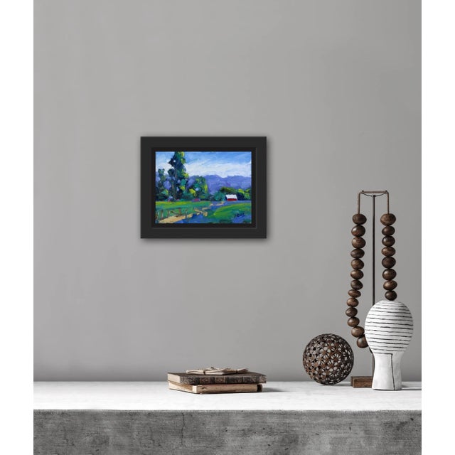 Green Valley Red Barn, Original Oil Painting Landscape For Sale - Image 4 of 12
