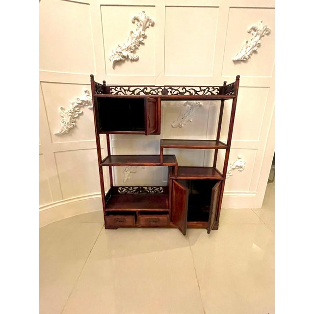 Chinese Hardwood Display Cabinet For Sale - Image 12 of 17