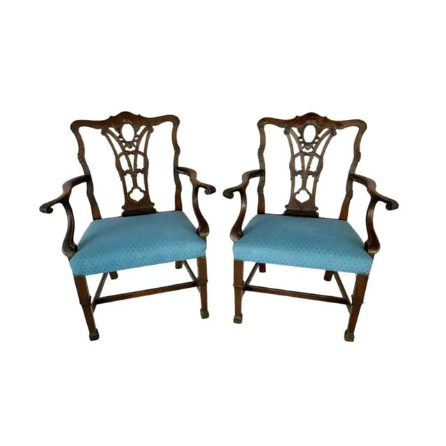 Set of Ten George III Style Chippendale Dining Chairs For Sale - Image 10 of 18