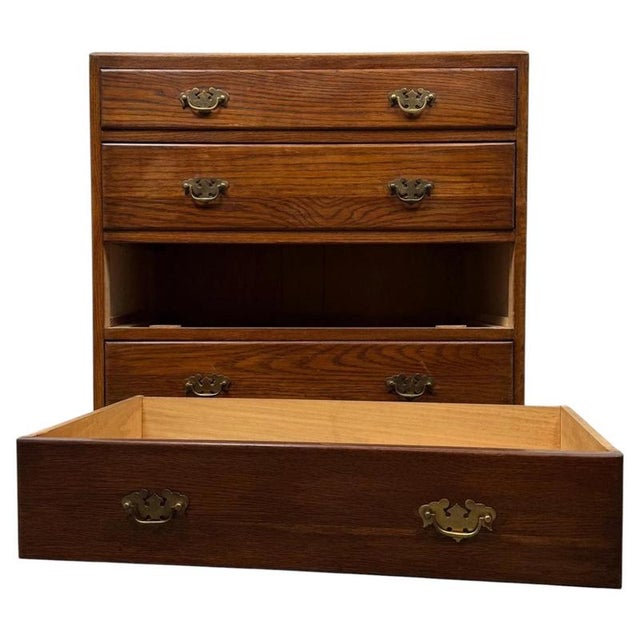 Antique Golden Oak Bedroom Chest of Drawers For Sale - Image 3 of 12