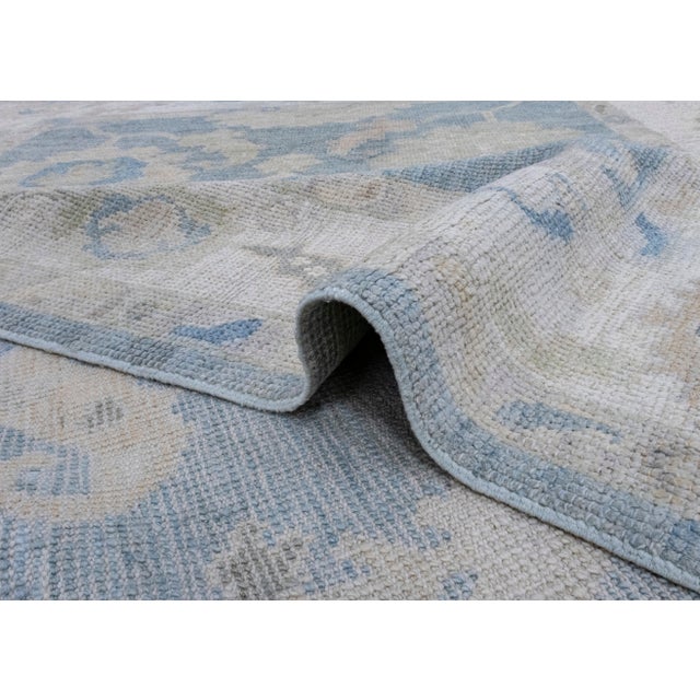 Blue Turkish Oushak Rug 4'11" x 7' For Sale - Image 8 of 8