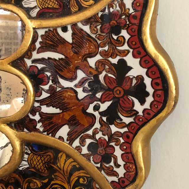 Mid 20th Century Neoclassical Style Verre Églomisé Wall Mirror For Sale - Image 5 of 12