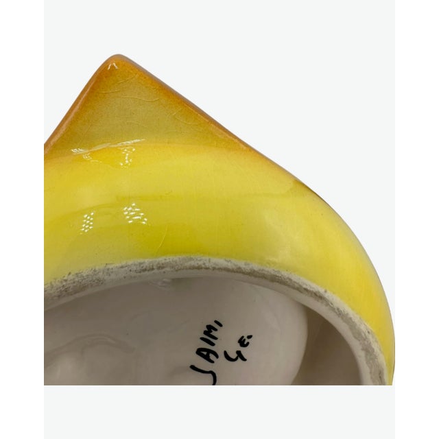 Ceramic Vintage Harry's Bar Venice Italy Ashtray Yellow Ceramic Catchall Trinket Dish For Sale - Image 7 of 9