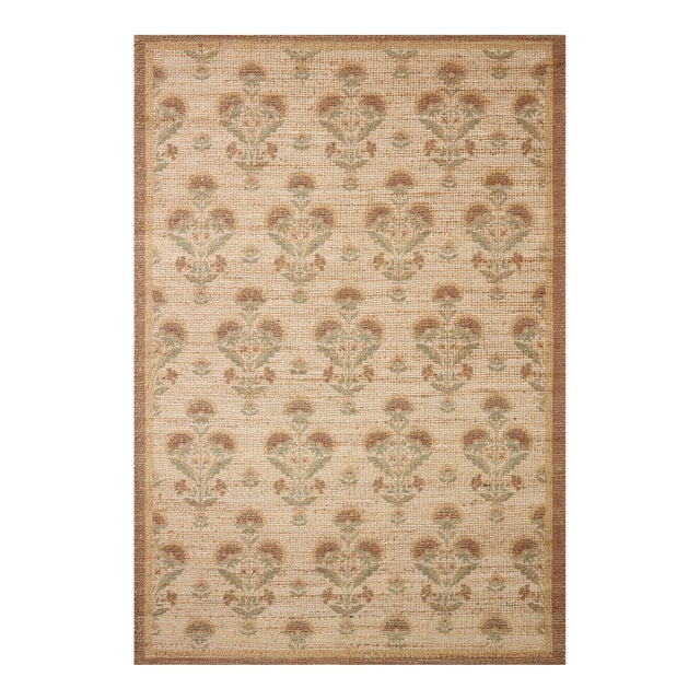 Chris Loves Julia x Loloi Rue Wheat / Sage 5'-0" x 7'-6" Area Rug For Sale