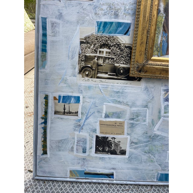 White “I Want to Take You on a Ride” Large Original Mixed-Media Collage by Nantucket Artist Cheryl Fudge For Sale - Image 8 of 12