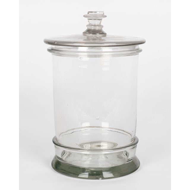 Mid-Century Modern Vintage French Glass Apothecary Jar or Canister, Circa 1950s For Sale - Image 3 of 11