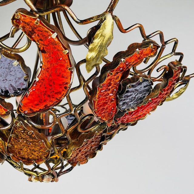 Metal Metal and Murano Glass Chandelier by MM Lampadari, 1990s For Sale - Image 7 of 14