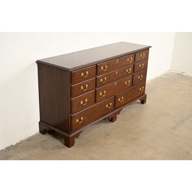 Harden Furniture Harden Furniture Georgian Solid Cherry Wood Eleven-Drawer Dresser For Sale - Image 4 of 14