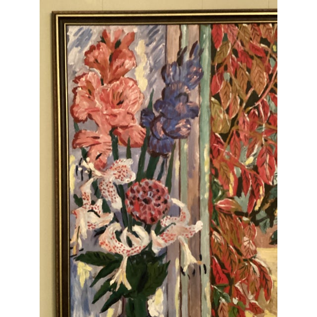 Mid 20th Century Swedish Still Life With Flowers in Vase at Window For Sale In Atlanta - Image 6 of 11
