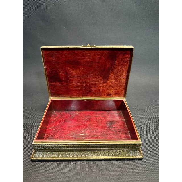 Metal Late 1930's Made in Germany Semi-Precious Stone Embellished Jewlery Box For Sale - Image 7 of 11