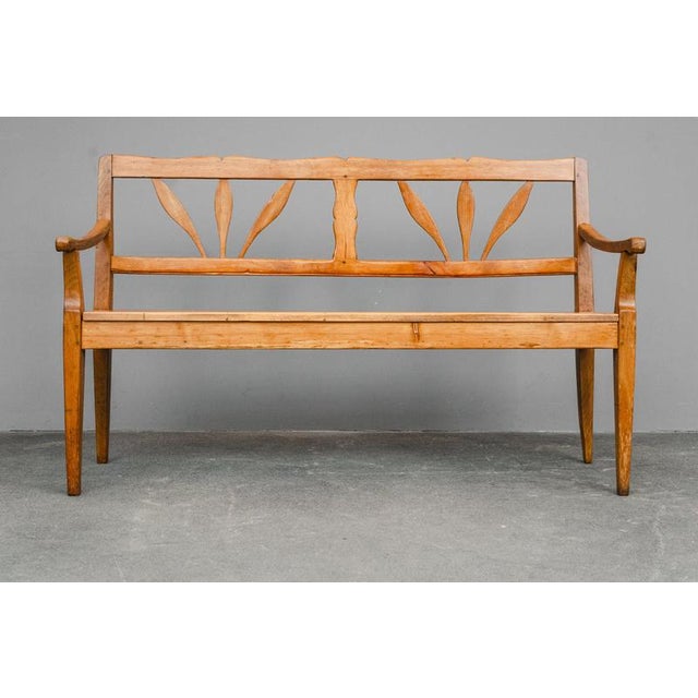 Biedermeier Oak and Pine Bench, Early 19th Century For Sale - Image 10 of 14